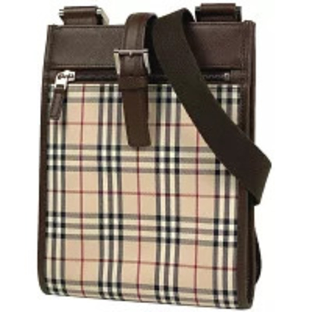 Burberry Check Shoulder Bag Nova Canvas Beige Brown